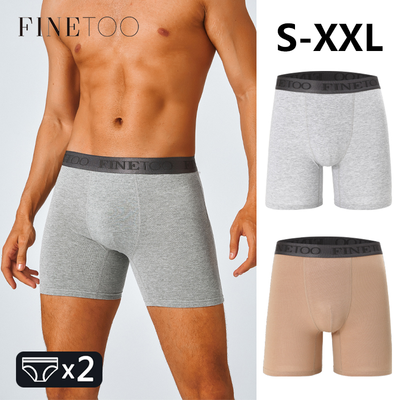 Boxer Brief Pack Cotton - 남성용 코튼 롱 박서 팬츠 2개,
