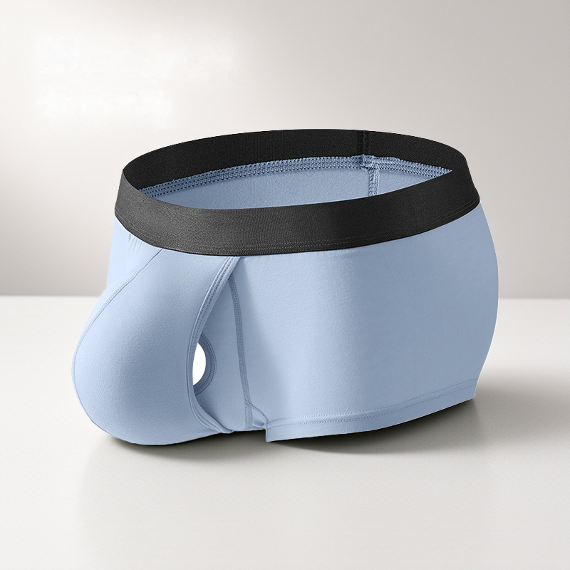 Bamboo Fiber Trunk - 남성용 미드라이즈 박서 브리프, 섹시한 디자인,