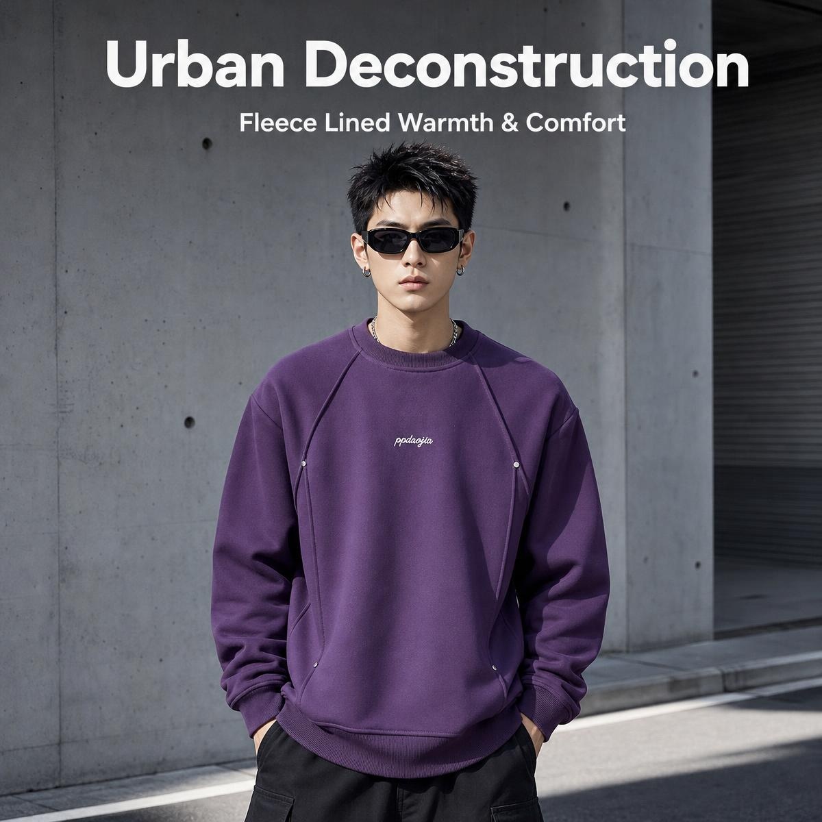 가을/겨울 남성용 플리스 안감 스웨트셔츠, 두툼하고 따 - Undershirt Crew Neck 리뷰 및 가격