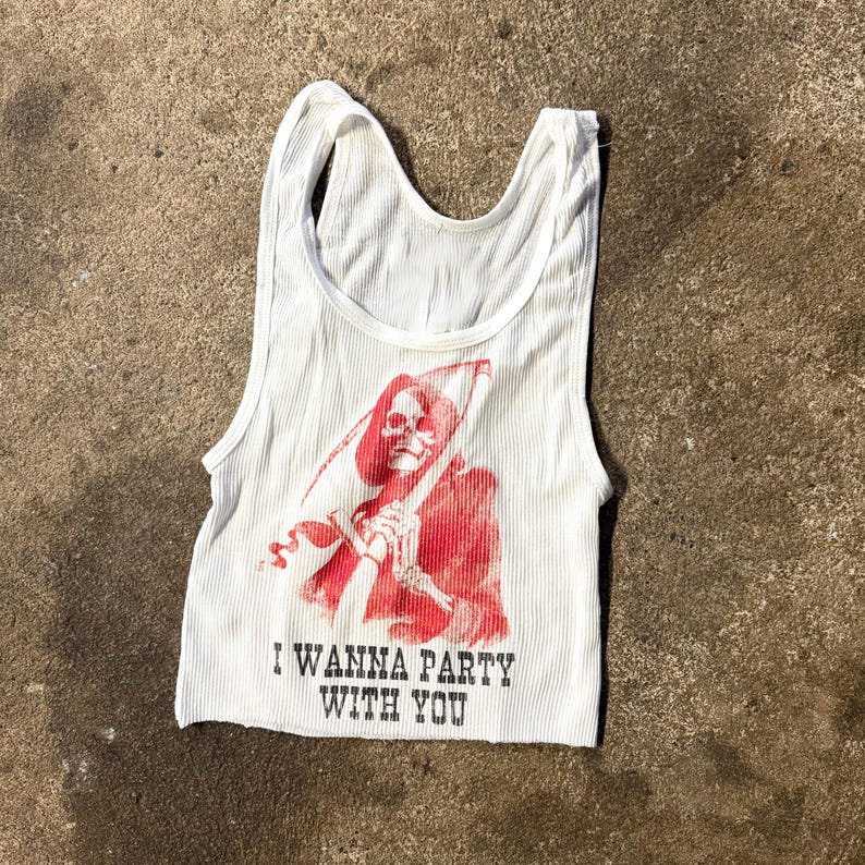 리브드 탱크탑, 킬러 파티 빈티지풍 그래픽 프린트, 2 - Tank Top Ribbed 리뷰 및 가격