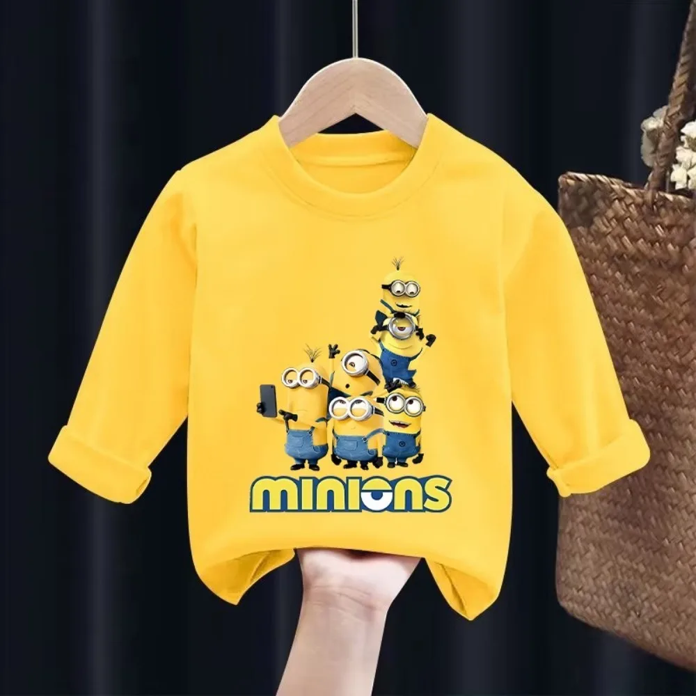 미니언즈 긴팔 티셔츠, 애니메이션 캐릭터 디자인, 귀여 - Undershirt Crew Neck 리뷰 및 가격