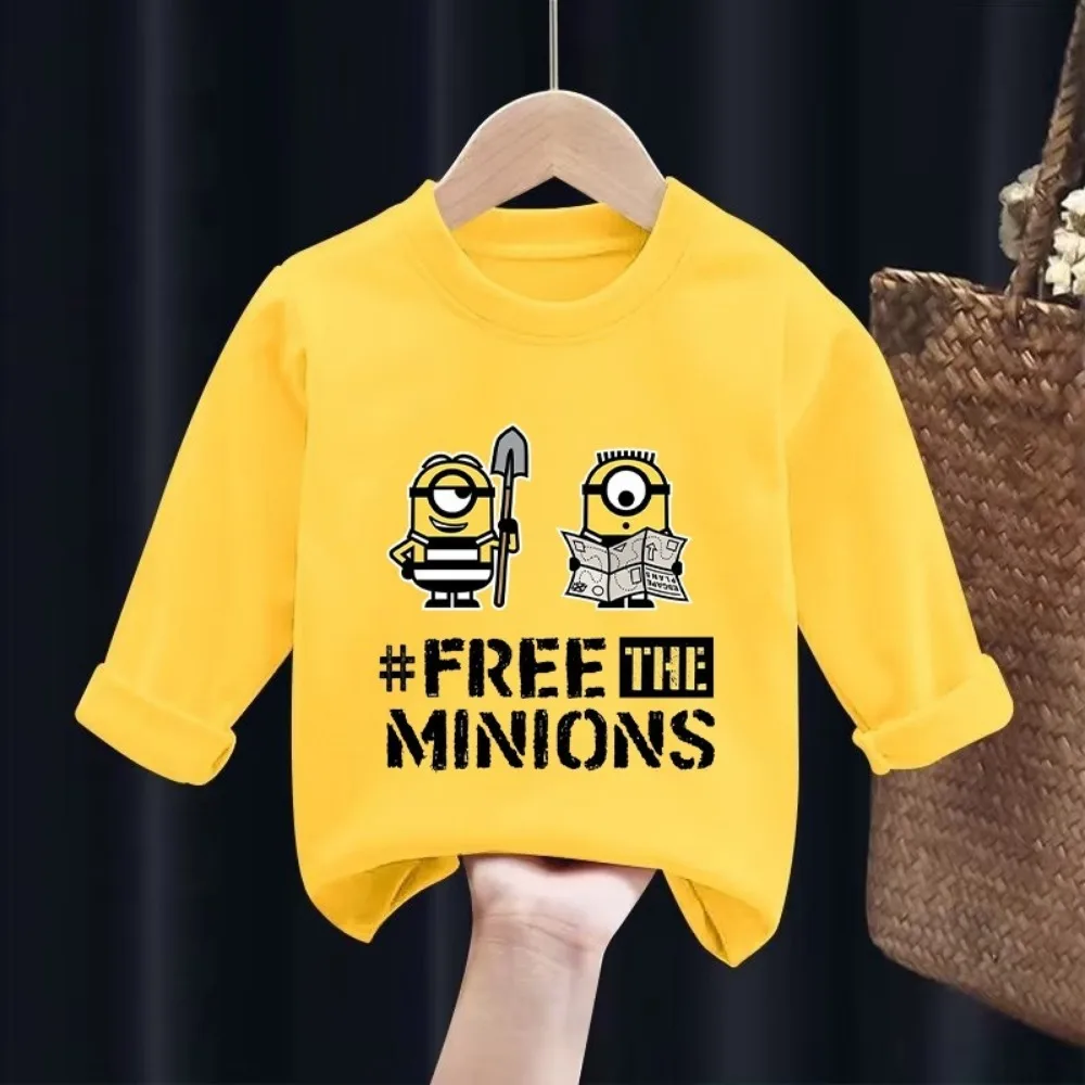미니언즈 긴팔 티셔츠, 애니메이션 캐릭터 디자인, 귀여 - Undershirt Crew Neck 리뷰 및 가격